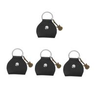 YARNOW 4 Pièces Sac De Rangement pour Pioches Porte-médiators Support De Médiator pour Guitare Petit Accessoires Sac De Guitare Porte-clés Sélectionne Enfants De Guitare Plectre PU Noir