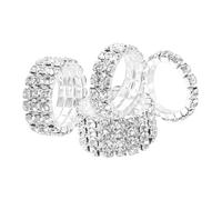 YARNOW 4 pièces Set de Bagues Femme à Rangées Multiples Bagues Étincelantes Légères et Confortables Anneaux Scintillants pour Mariage et Anniversaire Bijoux Empilables