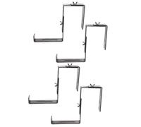 YARNOW 4 Pièces Support pour Jardinière en Fer Noir Crochet Incurvé, Taille Réglable et Installation Facile, pour Balcon et Rambarde, Adapté aux Pots Rectangulaires