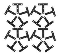YARNOW 40 Pièces Équerre de Fixation en T Noire pour Meubles, Acier 8x8 Cm | Plaque Plate Renforcée, Angle Exact 90 Degrés, pour Panneaux Bois et Métal, Charge Mieux Répartie