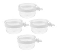 YARNOW 4pcs Mangeoire pour Oiseaux en PVC Bol Transparent Détachable Grosse Capacité Multifonction pour Cage à Perroquet Facile à Suspendre Réutilisable