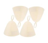 YARNOW 4pièces Lot de Bonnets De Sauna Feutre pour Femme Et Homme Couvre-Chef Traditionnel Russe pour Hammam Et Spa Protection Capillaire Légère Et Absorbante
