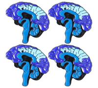 YARNOW 4pièces Lot De Broches Forme De Cerveau Humain Accessoires Décoratifs Pour Vêtements Pin Broches Émaillées Style Dessin Animé