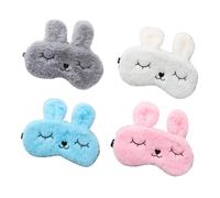 YARNOW 4pièces Masque pour Yeux Peluche Bandeau Occultant avec Motifs Cache-œil Confortable et Léger pour Dormir et Voyager Couleur Aléatoire