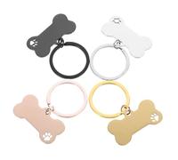 YARNOW 4pièces Porte-clés Métal pour Animaux De Compagnie Anneau pour Plaque Identité Et Pratique pour Colliers Et Clés