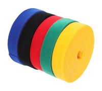 YARNOW 5 Pièces Bandes de Marquage Nylon Réutilisables pour Organisation de Classe Système de Fixation Noir Rouge Jaune Vert Bleu