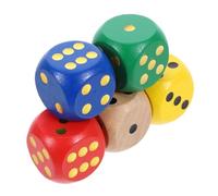 YARNOW 5 pièces Bois à Bords Arrondis pour Jeux Éducatifs et Famille Dés à Faces Lettres et Chiffres Résistants et Adaptés Aux Activités Ludiques et Éducatives