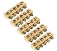YARNOW 5 Pièces Borne de Terre en Cuivre Performance Stable et Fiabilité Industrielle pour Tableau Électrique 5 Trous pour Barre de Mise la Terre