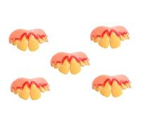 YARNOW 5 Pièces Fausse Dent Vampire Jaune Décorative pour Halloween Cosplay et Fête Modèle pour Ambiance Drôle et Effrayante