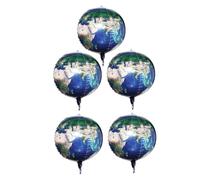 YARNOW 5 Pièces Lot de Ballons Aluminium Forme Terre Décorations Anniversaire Garçon Fille Thème Espace pour Fête Ornement Lumineux et