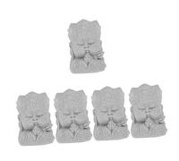 YARNOW 5 Pièces Ornements De Petites Statues De Bouddha Poisson Air Robot Réservoir Mini-Statue De Bouddha Décor De Bouddha De Jardin Statue De Bouddha De Jardin Grès Bleu