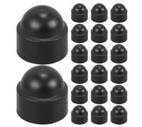 YARNOW 50 Pièces Capuchon de Protection M8 en Plastique Noir Hexagonal Forme Dôme, Isolant pour Écrous Exposés pour Maintenance et Transport D'équipements