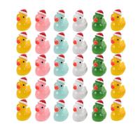 YARNOW 50pièces Petite Figurine Oie Résine Mini Canards De Noël Résine Décorations Animaux Miniatures pour Maison De Poupée