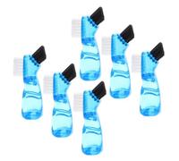YARNOW 6 Pièces Brosse à Prothèses Dentaires Double Face en Plastique Bleu, Poils Doux, Nettoyage en Profondeur, Portable, pour Fausses Dents et Contentions, Voyage et Nettoyage