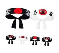 YARNOW 6 Pièces capuche ninja costume d'accessoires de ninja bandeaux de ninja bandeaux de karaté bandeau animé bandeau de déguisement ninja homme Polyester