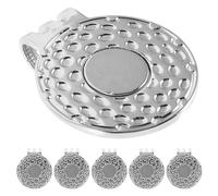 YARNOW 6 Pièces Clips de Marqueur de Balle de Golf Argentés Double Trou Casquettes Visières et Sacs Accessoire Entraînement Précis et Amovible pour Golf