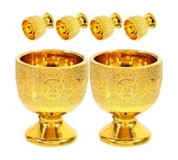 YARNOW 6 Pièces Coupe Décorative Bouddhiste en Plastique Pp Or 30ml, Pratique et Facile à Transporter, Présent pour Amis Croyants, pour Temple et Offrandes