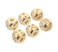 YARNOW 6 Pièces Dés Laiton Petits Dés de Jeu Accessoires pour Bar et Restaurant