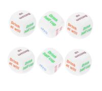 YARNOW 6 Pièces Dix à Six Faces Anglaises Jeu en Dés Dés Uniques Jeu De Dice Amusant en Famille Dés Adultes Boire des Dés pour Adultes Jeu De Dés De Célibataire Acrylique