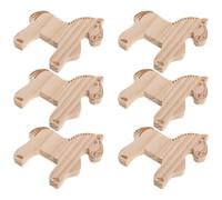 YARNOW 6 Pièces Figurine Cheval en Bois à Peindre, Décor Rustique Table