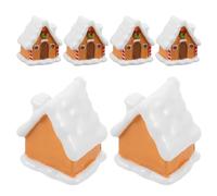 YARNOW 6 Pièces Figurine de Maison Miniature de Noël en Résine, Décor de | Micro-paysage Cottage, Scène Festive Réaliste, pour Table, Village, Maison, Créativité, Tous Âges, Collection
