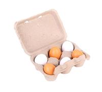 YARNOW 6 Pièces Jouets d'oeufs en Bois Jouets d'éveil de Cuisine Jouets éducatifs pour Les Tout-Petits Œufs en Bois Jouer aux Oeufs Bambou