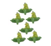 YARNOW 6 Pièces Miniature Resin Frog Figurines for DIY Micro Landscape Crafts Tiny Moss Leaf Frogs for Terrariums Fairy Gardens and Desk Decorations