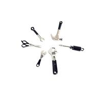 YARNOW 6 Pièces Outils Miniatures pour Maison de poupée Mini Hammer Wrench Toys Mini Outil de clé à Marteau Trousse à Outils Dollhouse Accessoire de Maison de poupée Noir