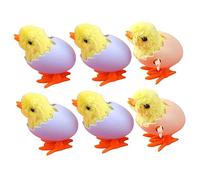 YARNOW 6 Pièces Remonter Peluche Poussins Animaux Mécaniques pour Fêtes et Amusants Couleur Aléatoire