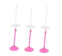 YARNOW 6 pièces Support de Poupée Transparent et Rose Support Stable à Fond Plat pour Exposition et Organisation de Poupées Accessoires Maison Adaptés Aux Figurines et Modèles Faits Main
