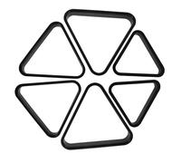 YARNOW 6 Pièces Triangle de Snooker pour Support Plastique Noir Compact | Positionnement Facile des Boules, Compatible Multi Tailles, Usage Maison, Activités Parent Garçon et Filles