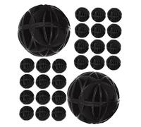 YARNOW 60 Pièces Boules de Filtre Boules biochimiques Médias de Filtre à Aquarium réutilisable ABS Black