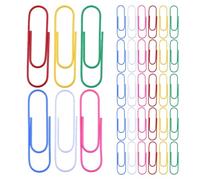 YARNOW 60 Pièces Trombones Multicolores, Trombones Décoratifs Recouverts en Acier et Plastique, pour Marque-pages de Journal et Organisation de Documents au Bureau Couleur Aléatoire