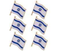 YARNOW 6pièces Broches Drapeau Israélien Lot de Décoratives Métal Insignes de Poitrine pour Vêtements Costumes et Sacs