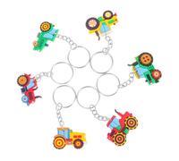 YARNOW 6pièces Porte-clés Tracteur Thème De Ferme Lot de Cadeau De Fête De Pâques Printemps Décoration pour Sacs Et Objets
