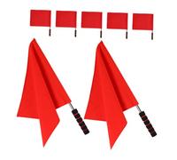 YARNOW 7 pièces Drapeaux Arbitre avec Poignée Mousse et Pôle Acier Inoxydable pour Compétitions de Football Basketball Volleyball Signalisation Haute Visibilité et Conformité