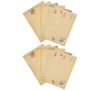 YARNOW 72 Feuilles Papier à Lettres Vintage Khaki, 12 Feuilles, Style | Papier pour Écrire et Imprimer, Bords Décoratifs, Motifs Élégants, pour Stylos, Marqueurs et Tampons
