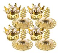 YARNOW 8 Pièces Boîte à Friandises de Couronne en Plastique Doré avec Couvercle, Décor de Table de Mariage Élégant et Fonctionnel pour Contenir des Bonbons