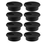YARNOW 8 Pièces Cache-œillet de Câble 2 Pouces Noir, ABS Rond pour Bureau | Cache-trou de Bureau, Installation Simple, Protège L’orifice, Rangement Net pour TV Stands et Desktops
