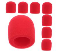 YARNOW 8 pièces Lot Protections Mousse Rouge pour Microphone Housses Vent Réutilisables Ajustement Sécurisé et Du Bruit pour Ktv et Enregistrement