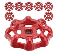 YARNOW 8 Pièces Poignée de Vanne en Fonte Rouge Trou Carré, Volant de Robinet Simple à Utiliser, Design Pratique pour Raccords de Tuyauterie D'eau