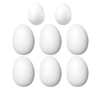 YARNOW 8 Pièces Œufs de Pâques en Mousse Blanche pour Bricolage Créatif | Décoration Réutilisable Chaque Année, pour Cours D’art et Ateliers Manuels, Paillettes ou Strass