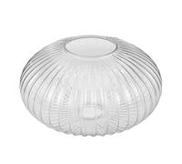 YARNOW Abat-Jour Globe en Verre Transparent Nervuré 250 X 150 MM, Cache pour Ventilateur de Plafond Diffuseur à Rayures, Remplacement pour Salon, la Cuisine et Salle à Manger, Design à