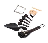 YARNOW Accessoires pour Violon Finition Soignée Incrustation Métallique en Ébène Mentonnière 15 Pièces Cordier et Queue en Boyau pour Violons DIY