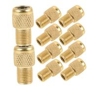 YARNOW Adaptateur de Valve en Cuivre Type Vélo vers Type Automobile, Pack de 10 Convertisseurs Compatibles Pompe à Vélo et Compresseur Pneu