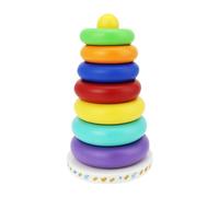 YARNOW Anneaux Empilables Musicaux Colorés Fonction Hochet Anti-Basculement Éducatif en Plastique pour Bébé Stimulation Coordination Œil-Main et Apprentissage Sensoriel 1 Set