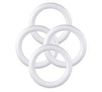 YARNOW Anneaux en Mousse Blancs 4pcs pour Décoration Diy, Matériau Écume Délicate, pour Projets de Fête et Création de Couronne Soi-même