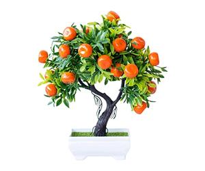 YARNOW Arbre Fruitier Artificiel Plantes Artificielles le Bonsaï Arbre Bonsaï D'Intérieur Orange Plantes Topiaires Mini en Pot Faux e Portant des Fruits