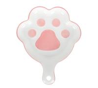 YARNOW Assiette en Céramique Poignée Rose 20 CM Motif Patte de Chat pour Desserts et Apéritifs Usage Domestique et Micro-Ondes