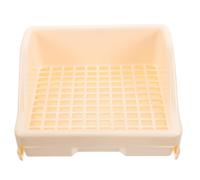 YARNOW Bac à Litière pour Lapins et Cochons D’Inde Grand Pot Anti-Renversement en Plastique Ivoire Bac à Litière pour Cage Facile D’Accès Toilette pour Petits Animaux de Compagnie